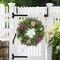 Summer Wreath for Front Door – 18" Artificial Floral Wreath with Green Leaves, Weatherproof Rustic Wreath for Farmhouse Home Decor